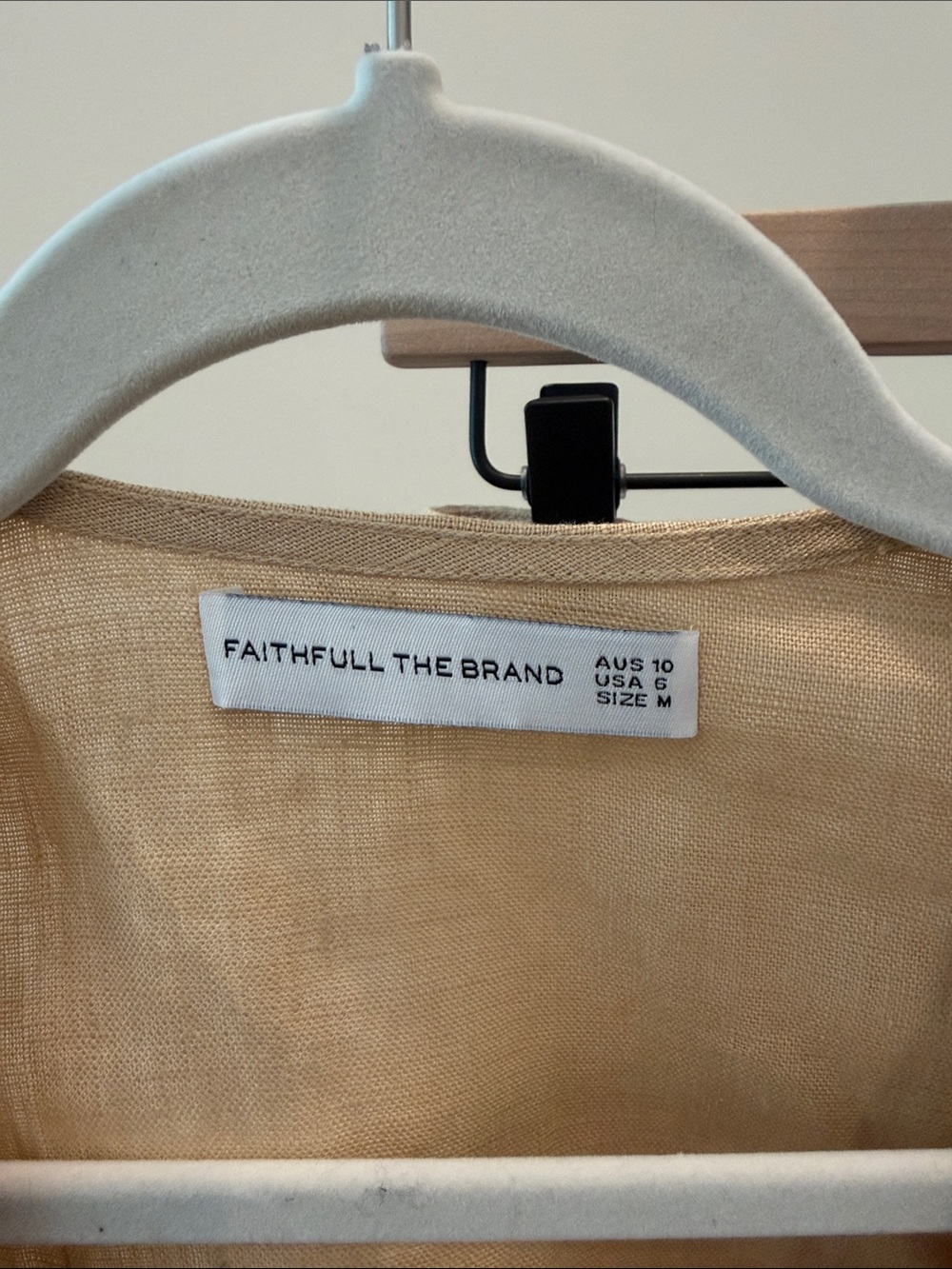Faithfull the Brand Beige Linen Tie-Front Top and Skirt Set - Picture 2 of 3